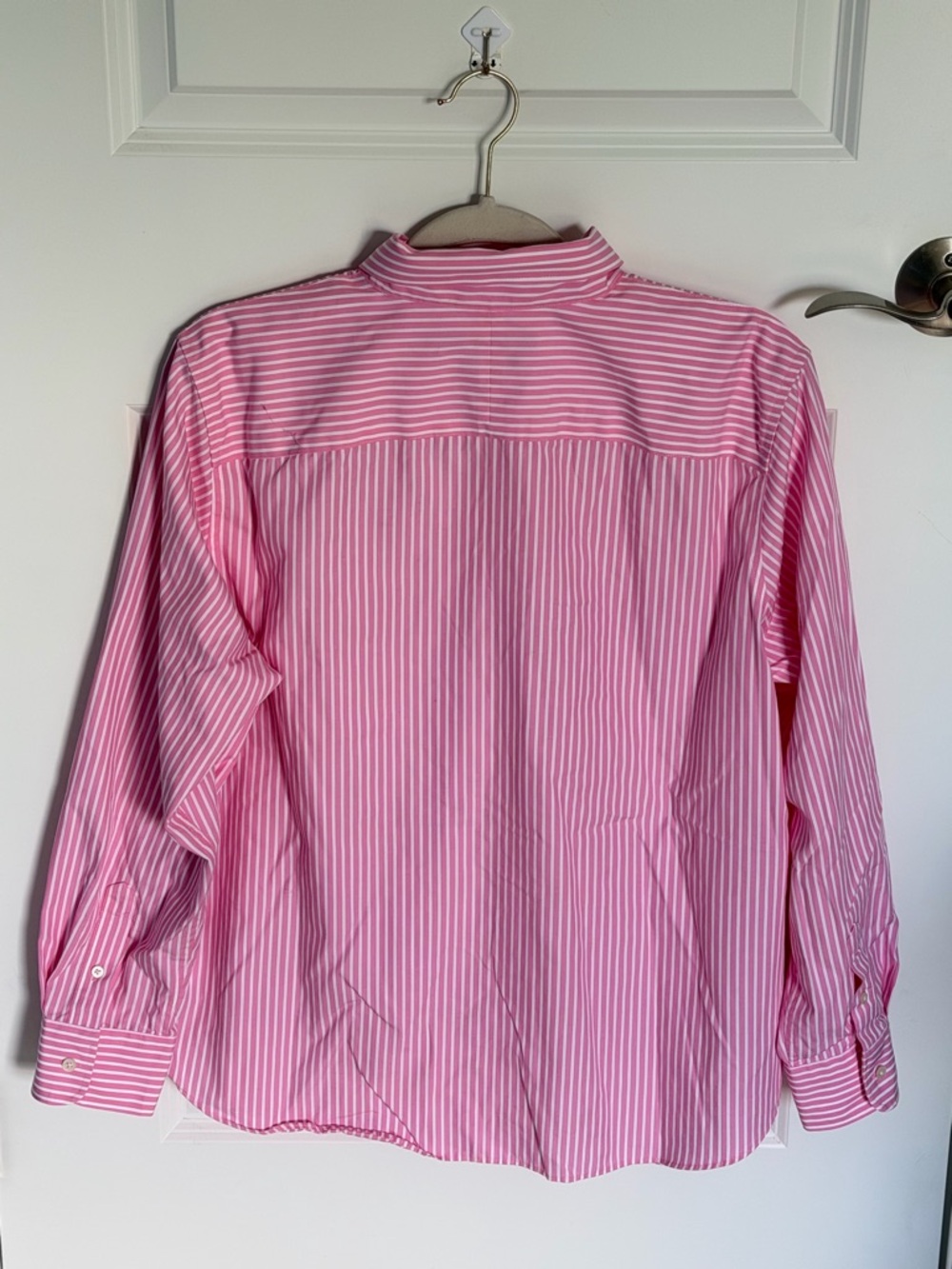 Lauren Ralph Lauren Pink & White Stripe Cotton Long Sleeve Shirt 1X 54750 - Picture 7 of 15